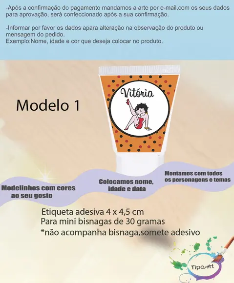 Rotulo para Bisnaga-betty Boop