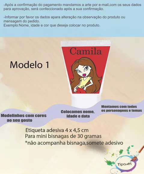 Rotulo para Bisnaga-bratz