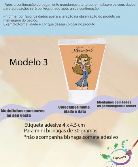 Rotulo para Bisnaga-bratz