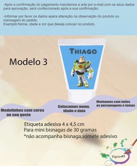 Rotulo para Bisnaga-buzz Lightyear