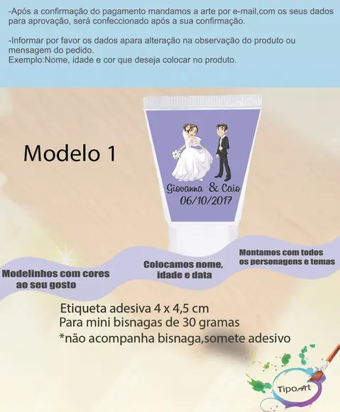 Rotulo para Bisnaga-casal