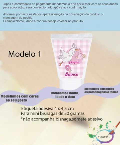 Rotulo para Bisnaga-chá de Bebê