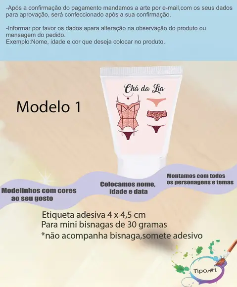 Rotulo para Bisnaga-chá de Lingerie#2