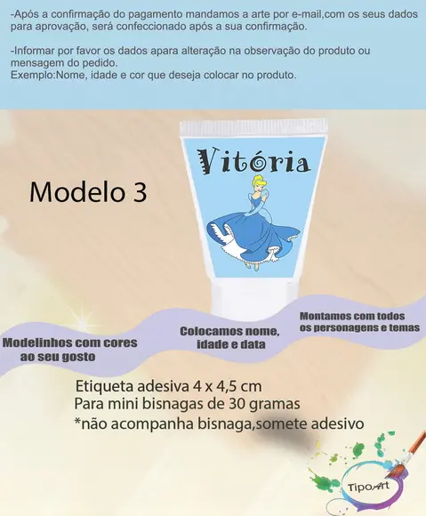 Rotulo para Bisnaga-cinderela