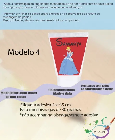 Rotulo para Bisnaga-cinderela