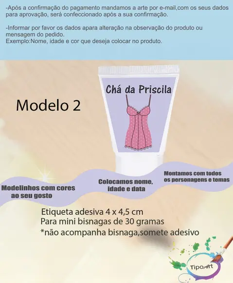 Rotulo para Bisnaga-chá de Lingerie#2