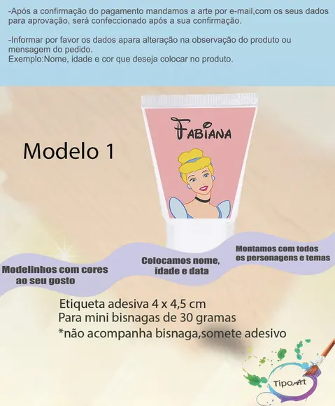 Rotulo para Bisnaga-cinderela
