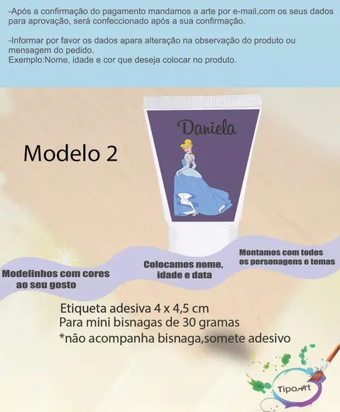 Rotulo para Bisnaga-cinderela