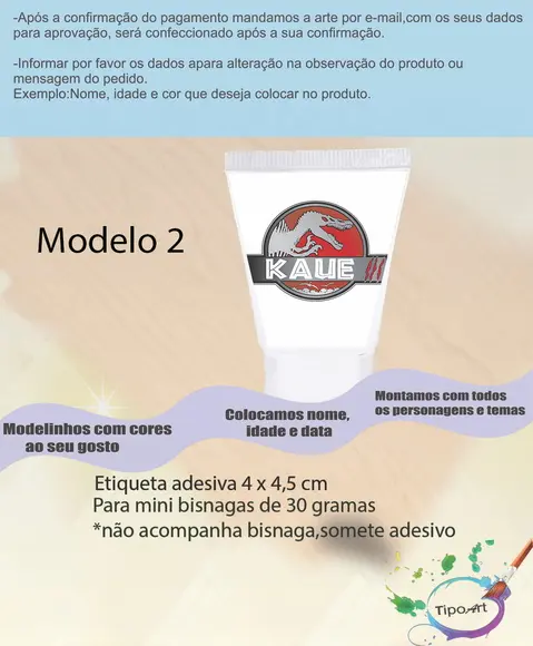 Rotulo para Bisnaga-dinossauro