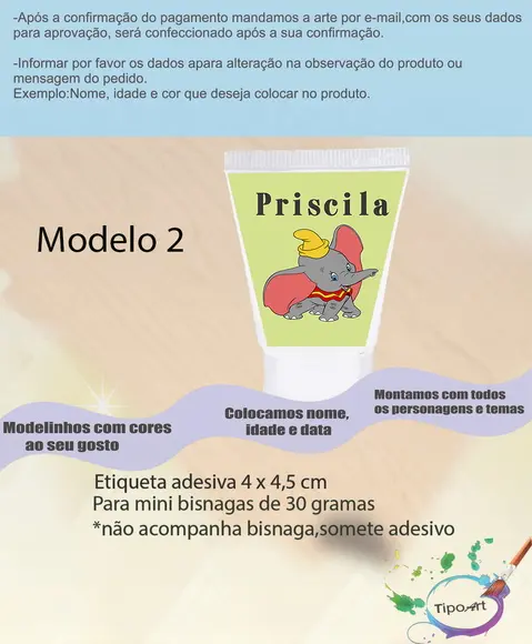 Rotulo para Bisnaga-dumbo