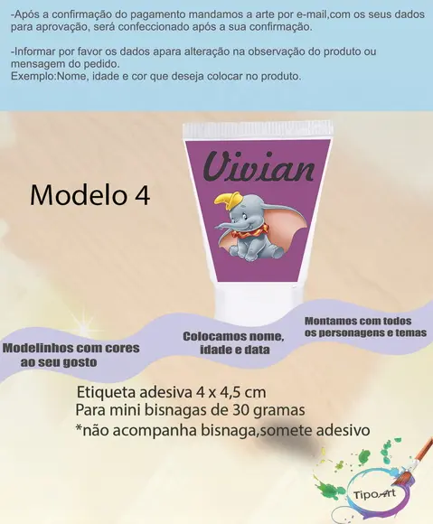 Rotulo para Bisnaga-dumbo