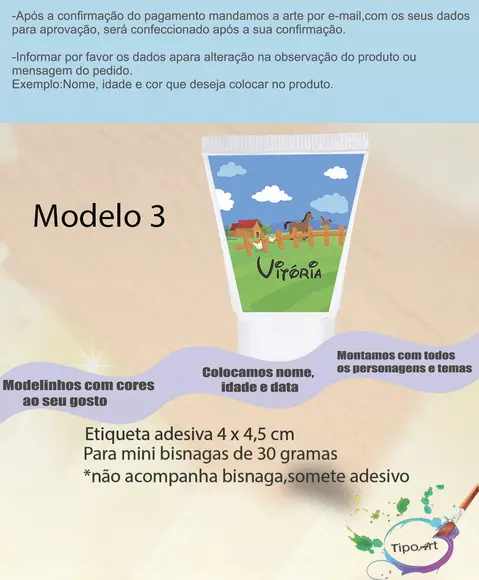 Rotulo para Bisnaga-fazendinha