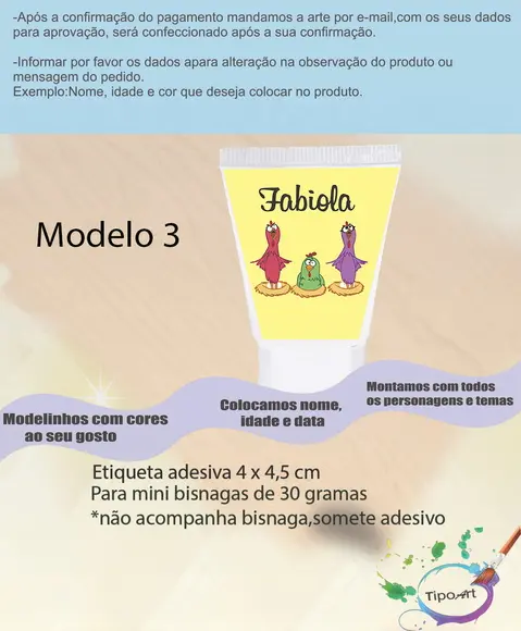 Rotulo para Bisnaga-galinha Pintadinha