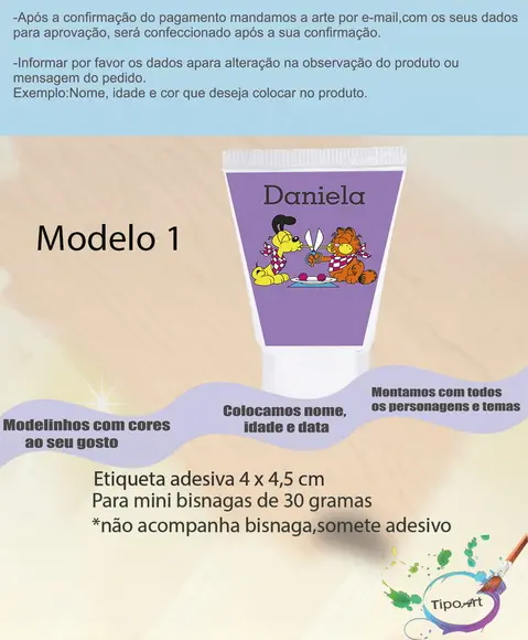 Rotulo para Bisnaga-garfield