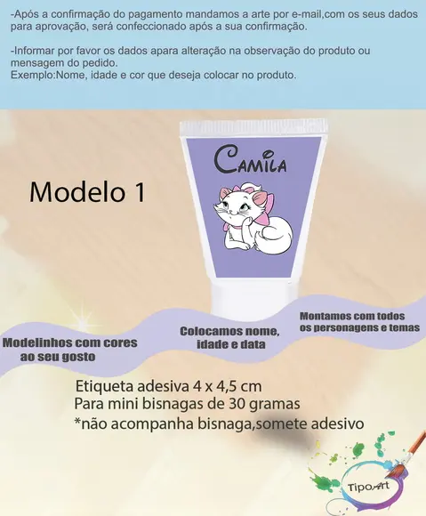 Rotulo para Bisnaga-gata Marie