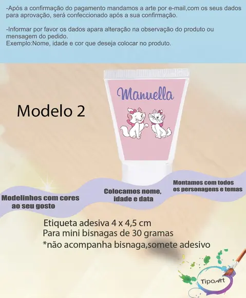 Rotulo para Bisnaga-gata Marie
