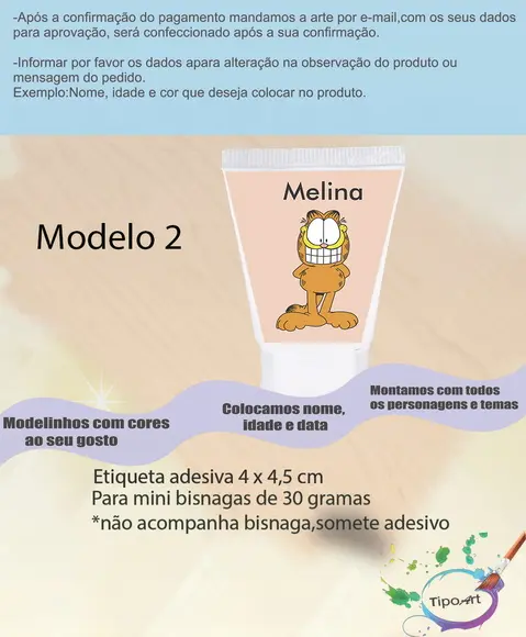 Rotulo para Bisnaga-garfield