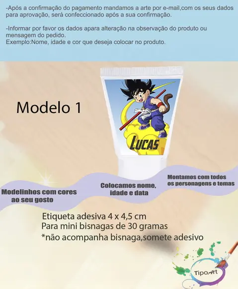 Rotulo para Bisnaga-goku