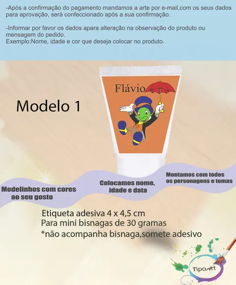 Rotulo para Bisnaga-grilo Falante