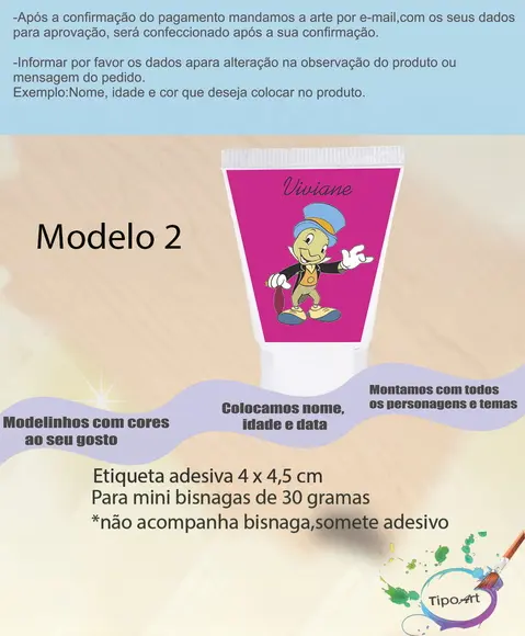 Rotulo para Bisnaga-grilo Falante
