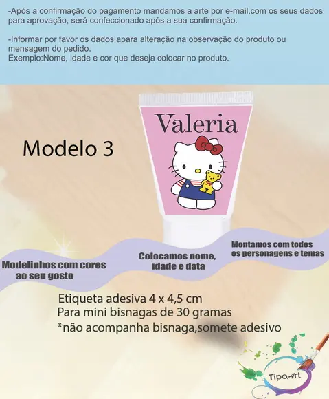 Rotulo para Bisnaga-hello Kitty