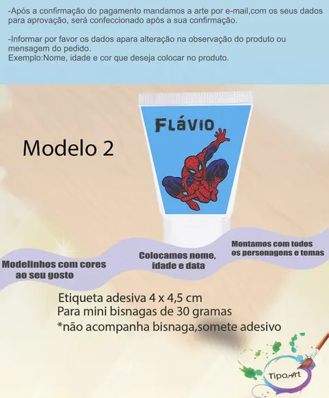 Rotulo para Bisnaga-homem Aranha