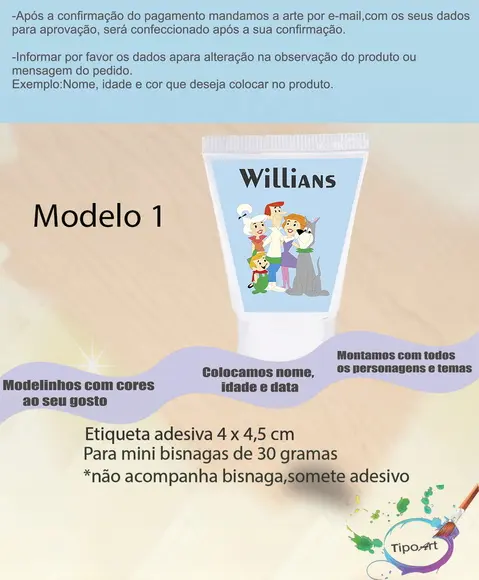 Rotulo para Bisnaga-jetsons