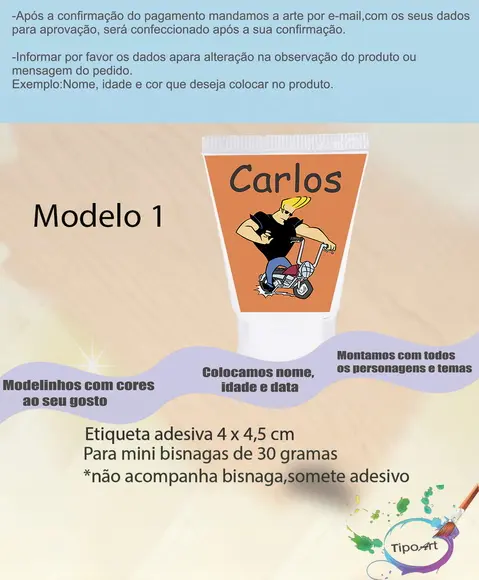 Rotulo para Bisnaga-johnny Bravo