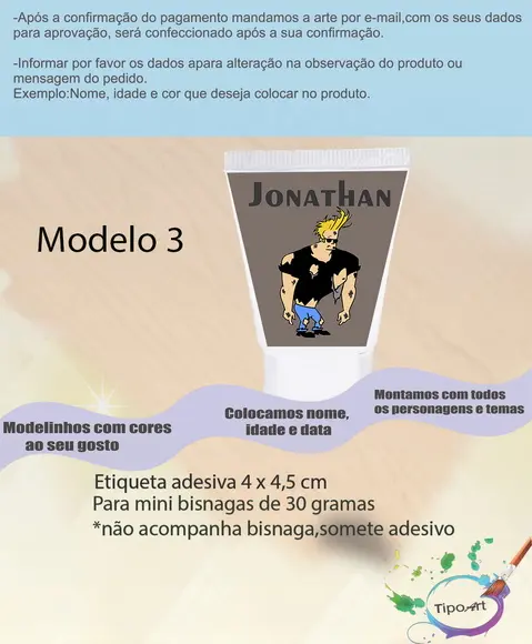 Rotulo para Bisnaga-johnny Bravo