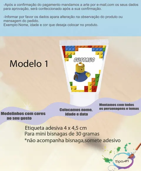 Rotulo para Bisnaga-lego