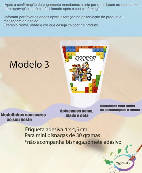 Rotulo para Bisnaga-lego