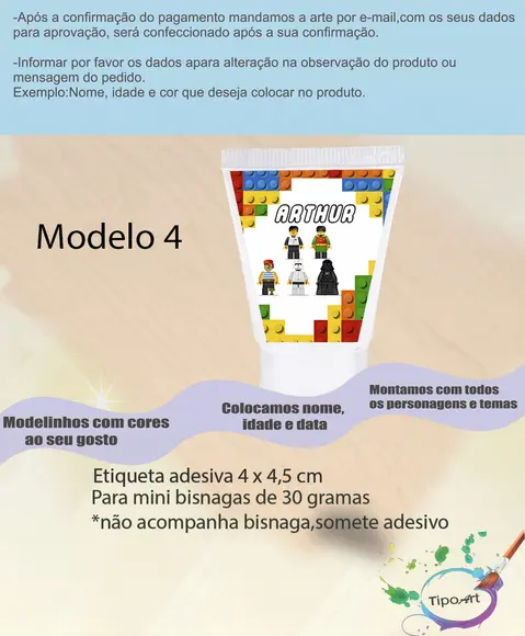 Rotulo para Bisnaga-lego