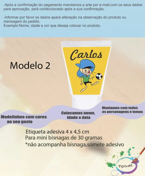Rotulo para Bisnaga-ligeirinho