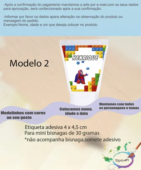 Rotulo para Bisnaga-lego