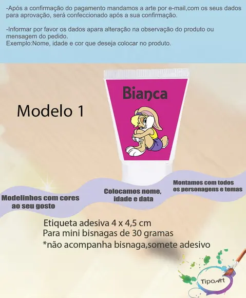 Rotulo para Bisnaga-lola