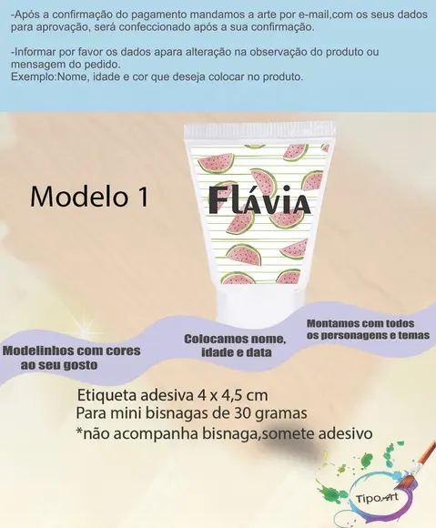 Rotulo para Bisnaga-melancia