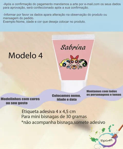 Rotulo para Bisnaga-meninas Poderosas