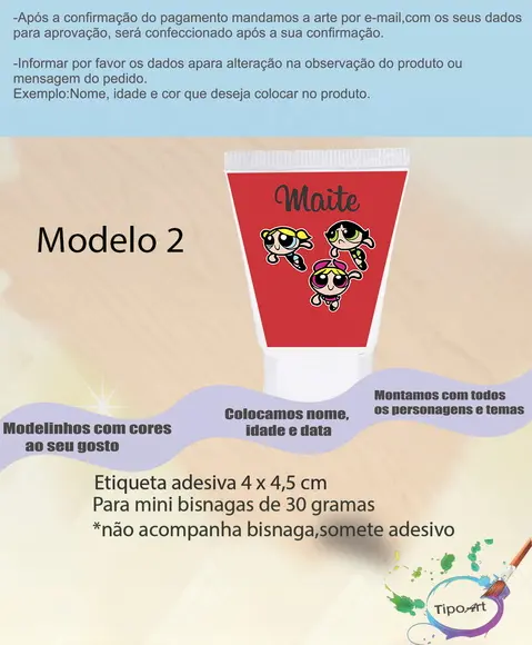 Rotulo para Bisnaga-meninas Poderosas