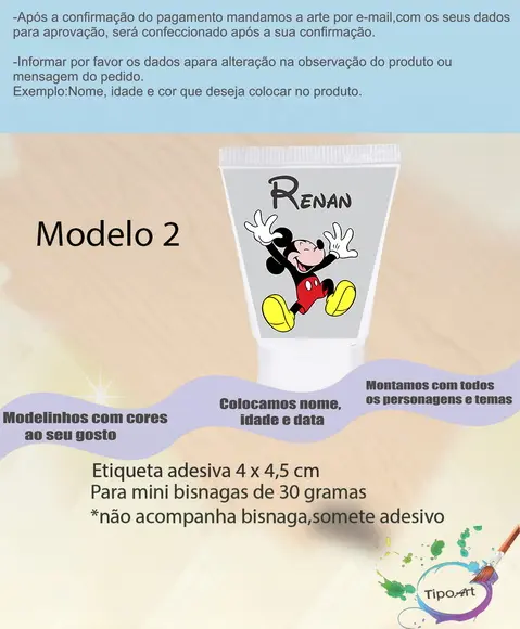 Rotulo para Bisnaga-mickey