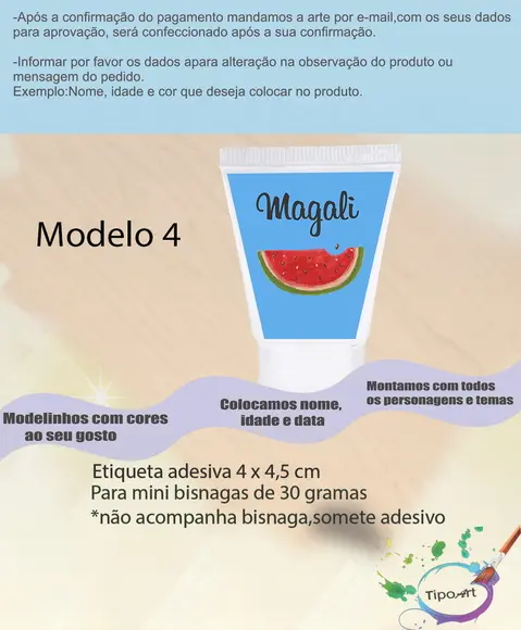 Rotulo para Bisnaga-melancia