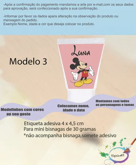 Rotulo para Bisnaga-mickey
