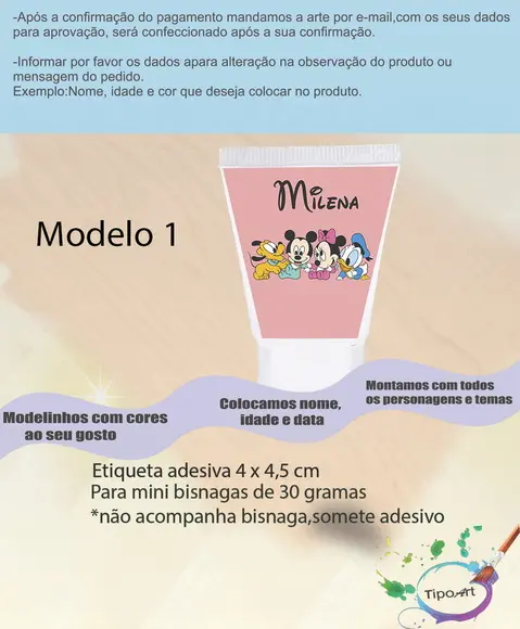 Rotulo para Bisnaga-mickey Baby