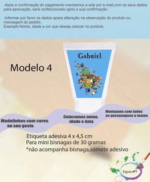 Rotulo para Bisnaga-minecraft