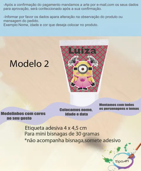 Rotulo para Bisnaga-minions