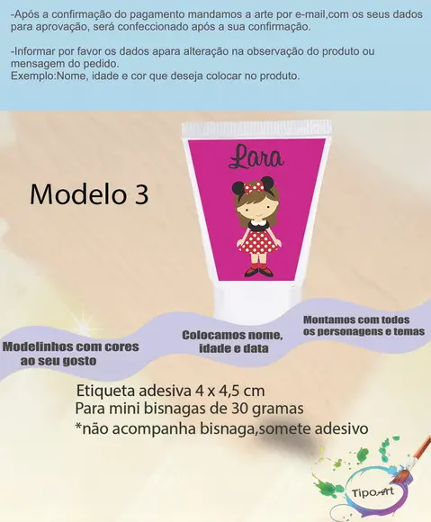 Rotulo para Bisnaga-minnie