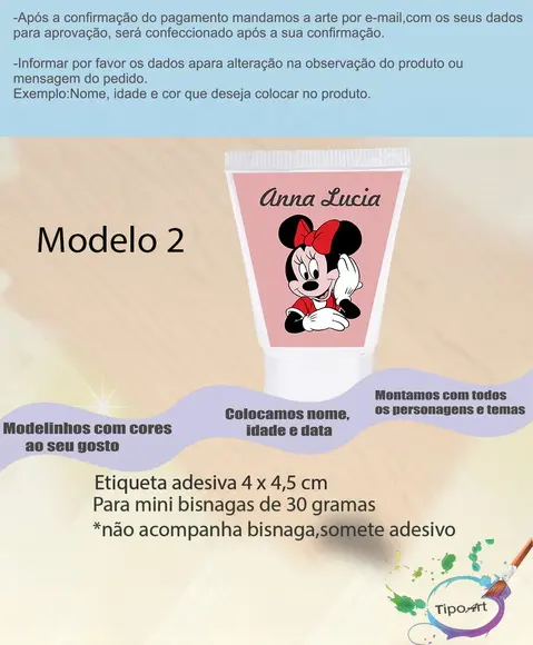 Rotulo para Bisnaga-minnie