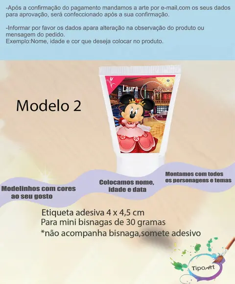 Rotulo para Bisnaga-minnie Realeza
