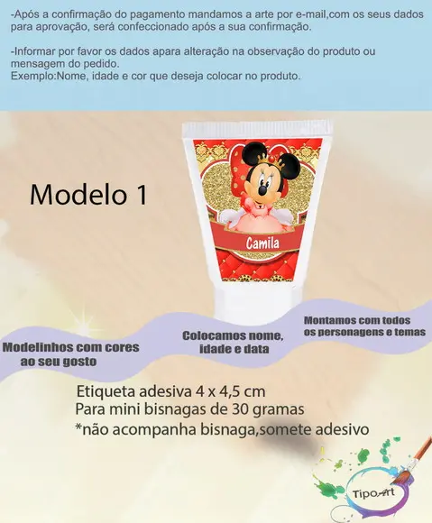 Rotulo para Bisnaga-minnie Realeza