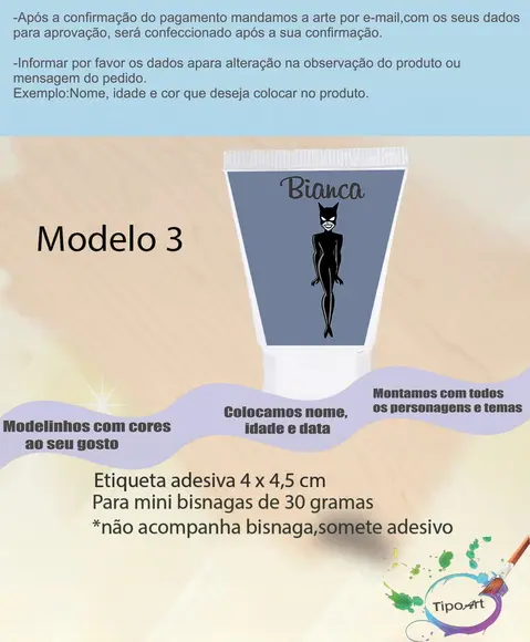 Rotulo para Bisnaga-mulher Gato