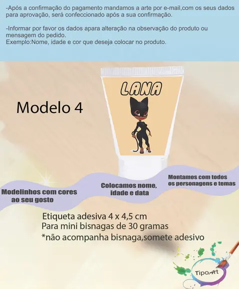 Rotulo para Bisnaga-mulher Gato